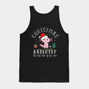 Cute Kawaii Axolotl Love, Christmas is Axolotly the best time of the Year Tank Top